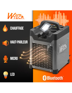 Chauffage d'atelier 3000W + Bluetooth + éclairage led 10W - 2