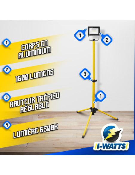 Spot LED 20W sur trépied - I-Watts