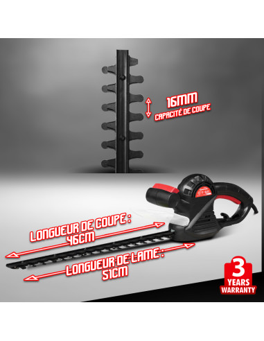 Taille haies électrique 500W - Lame 51cm