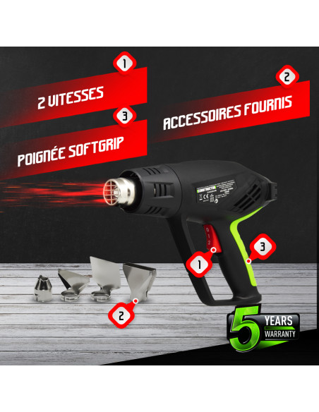 Décapeur thermique 2000W + Coffret - Constructor