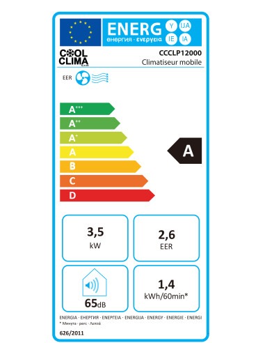 Climatiseur mobile 12000BTU - 3530W - Cool Clima