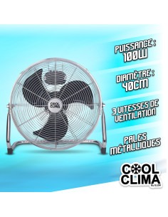 Ventilateur métallique 100W 40CM - Cool Clima 2