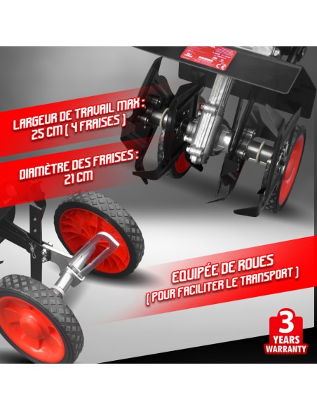 Microbineuse thermique 51.7CC 25cm - 4 Fraises