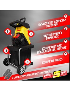 Broyeur de végétaux électrique 2500W - Gardeo 2