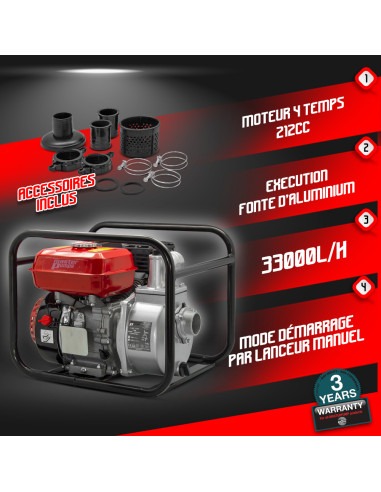 Pompe à eau thermique 212cc 33000 l/h Master Pumps