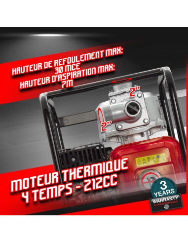 Pompe à eau thermique 212cc 33000 l/h Master Pumps
