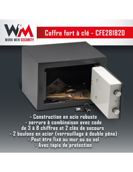 Coffre fort électronique 28x18x20cm - Work Men