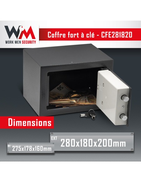 Coffre fort électronique 28x18x20cm - Work Men