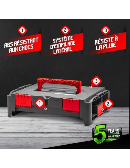 Boîte à outils empilable en plastique 46.4x33.5x14.2cm -