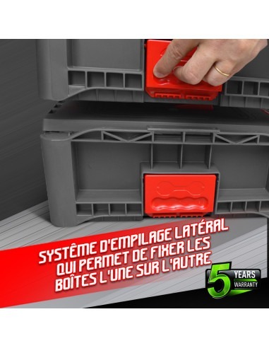 Boîte à outils empilable en plastique 46.4x33.5x14.2cm -
