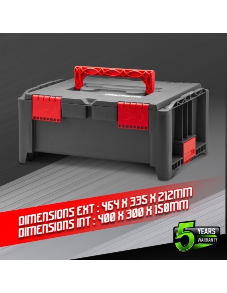 Boîte à outils empilable en plastique 46.4x33.5x21.2cm -