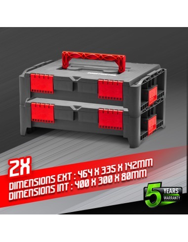 Lot de 2 coffrets empilables BEPS1 - Constructor