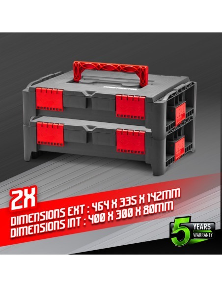 Lot de 2 coffrets empilables BEPS1 - Constructor