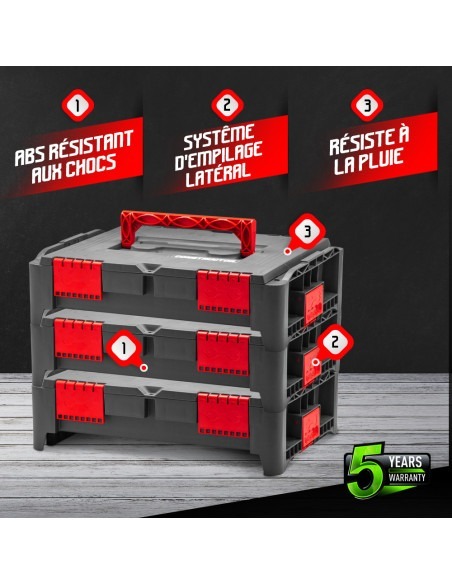 Lot de 3 coffrets empilables BEPS1 - Constructor