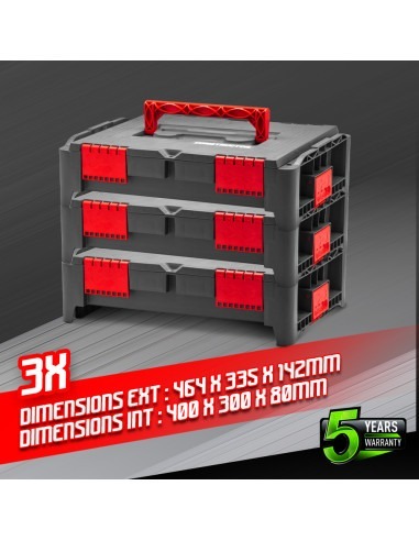 Lot de 3 coffrets empilables BEPS1 - Constructor