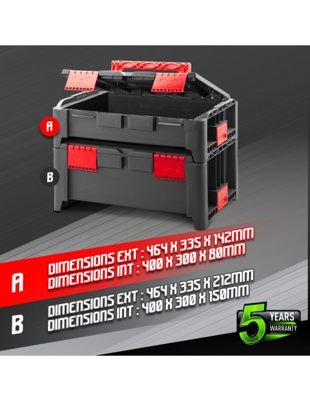 Lot de 2 coffrets empilables BEPS1 + BEPS2 - Const