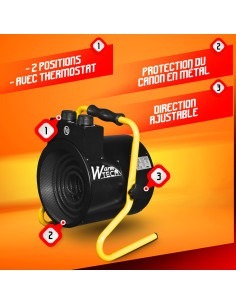 Chauffage d atelier 3000W avec thermostat WarmTech 2