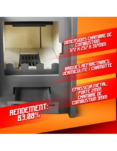 Poele à bois max 12KW - Warmtech
