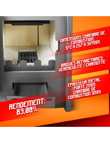 Poele à bois max 12KW - Warmtech