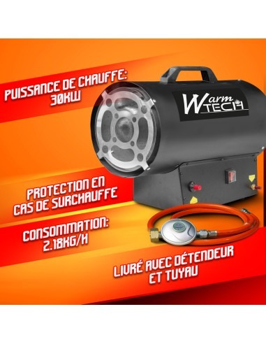 Canon à chaleur au gaz 30 KW / 102360 Btu/H - Warm Tech