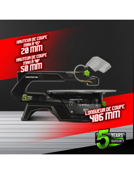 Scie à chantourner 120 W avec vitesse variable - Longueur de