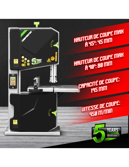 Scie à ruban 250W avec guide latéral - Constructor