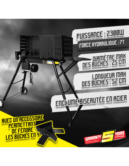 Fendeur de bûches horizontal 2300 W - Gardeo Pro