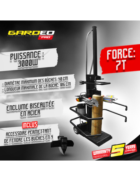 Fendeur de bûches vertical 3000W - Gardeo Pro