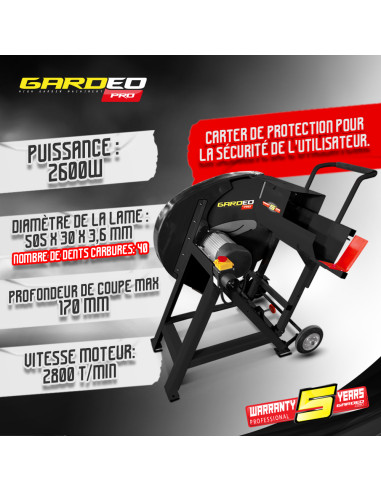 Scie à buches électrique 2600 W - Gardeo Pro