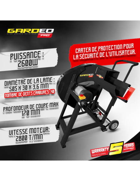 Scie à buches électrique 2600 W - Gardeo Pro