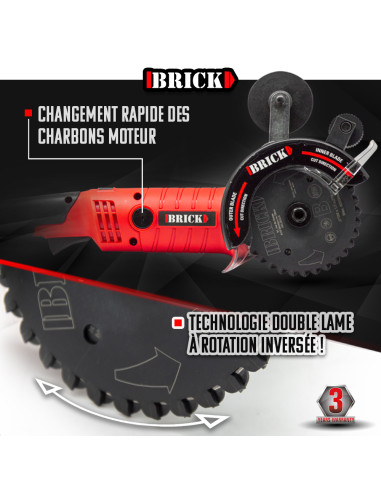 Scie circulaire 1200W double lame multimatériaux