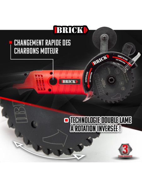 Scie circulaire 1200W double lame multimatériaux