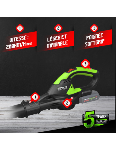 Souffleur sur batterie 20 V Max (sans batterie)