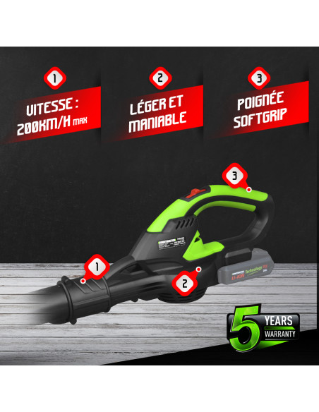 Souffleur sur batterie 20 V Max (sans batterie)
