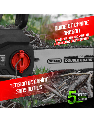 Tronçonneuse sans fil 20 V (sans batterie) - Guide 250mm -