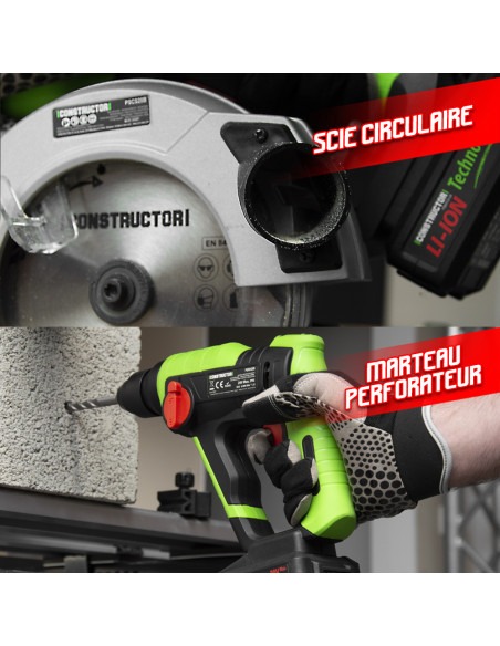 Kit 6 machines sans fil 20V + 3 batteries 4Ah et chargeur -