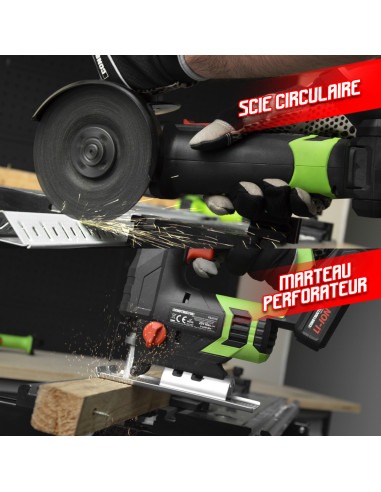 Kit 6 machines sans fil 20V + 3 batteries 4Ah et chargeur -