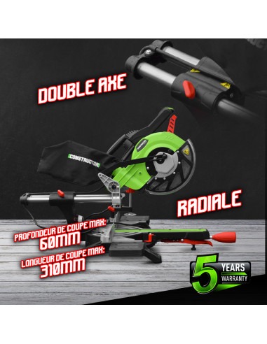 Scie onglets radiale 1800w-210mmavec laser et double