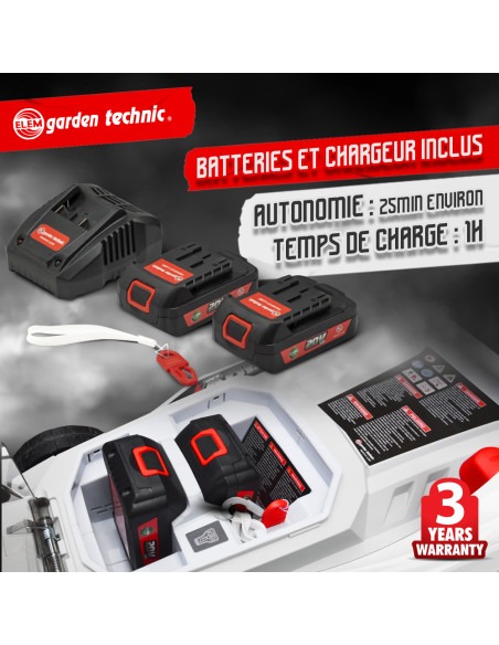 Tondeuse rechargeable 40V (2x20V) 37cm - Batteries et chargeur