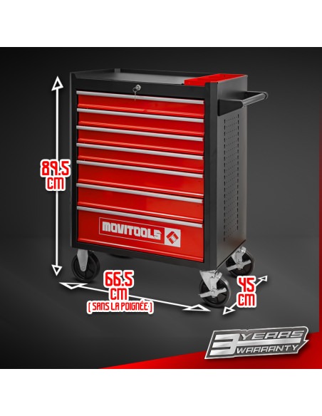 Servante d'atelier 7 tiroirs + 2 organiseurs