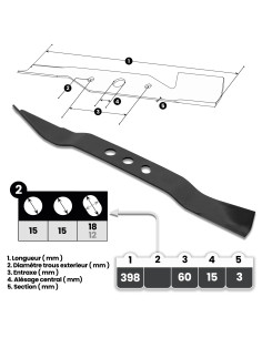 Lame pour tondeuse 41cm 2