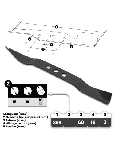 Lame pour tondeuse 41cm