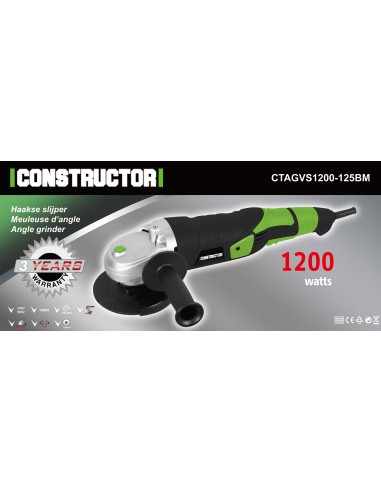 MEULEUSE D ANGLE 1200W - 125MM - VIT.VAR