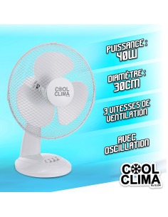 Ventilateur de table 40W - 30cm - Cool clima 2