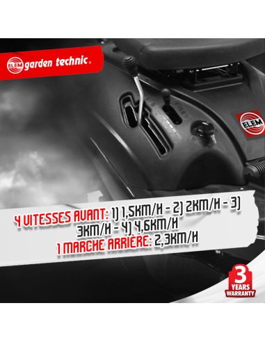 Rider autoporté 196cc - 61 cm - 4 vitesses Bac récolteur 150L -