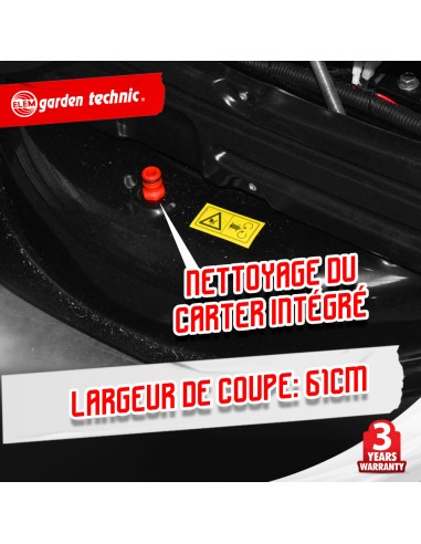 Rider autoporté 196cc - 61 cm - 4 vitesses Bac récolteur 150L -