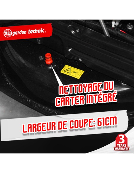 Rider autoporté 196cc - 61 cm - 4 vitesses Bac récolteur 150L -