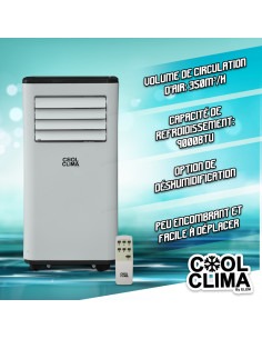 Climatiseur mobile 9000BTU - 2.64KW - Cool Clima 2