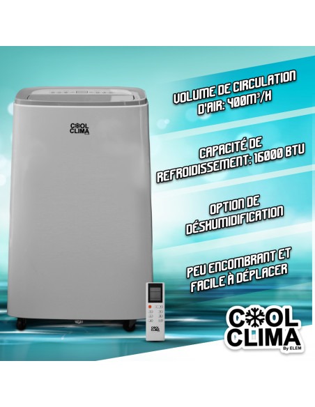 Climatiseur mobile 16000BTU - 4690W - Cool Clima