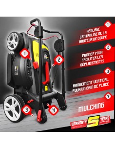 Tondeuse 1800w - 43cm - 2 lames - Gardeo Pro 2